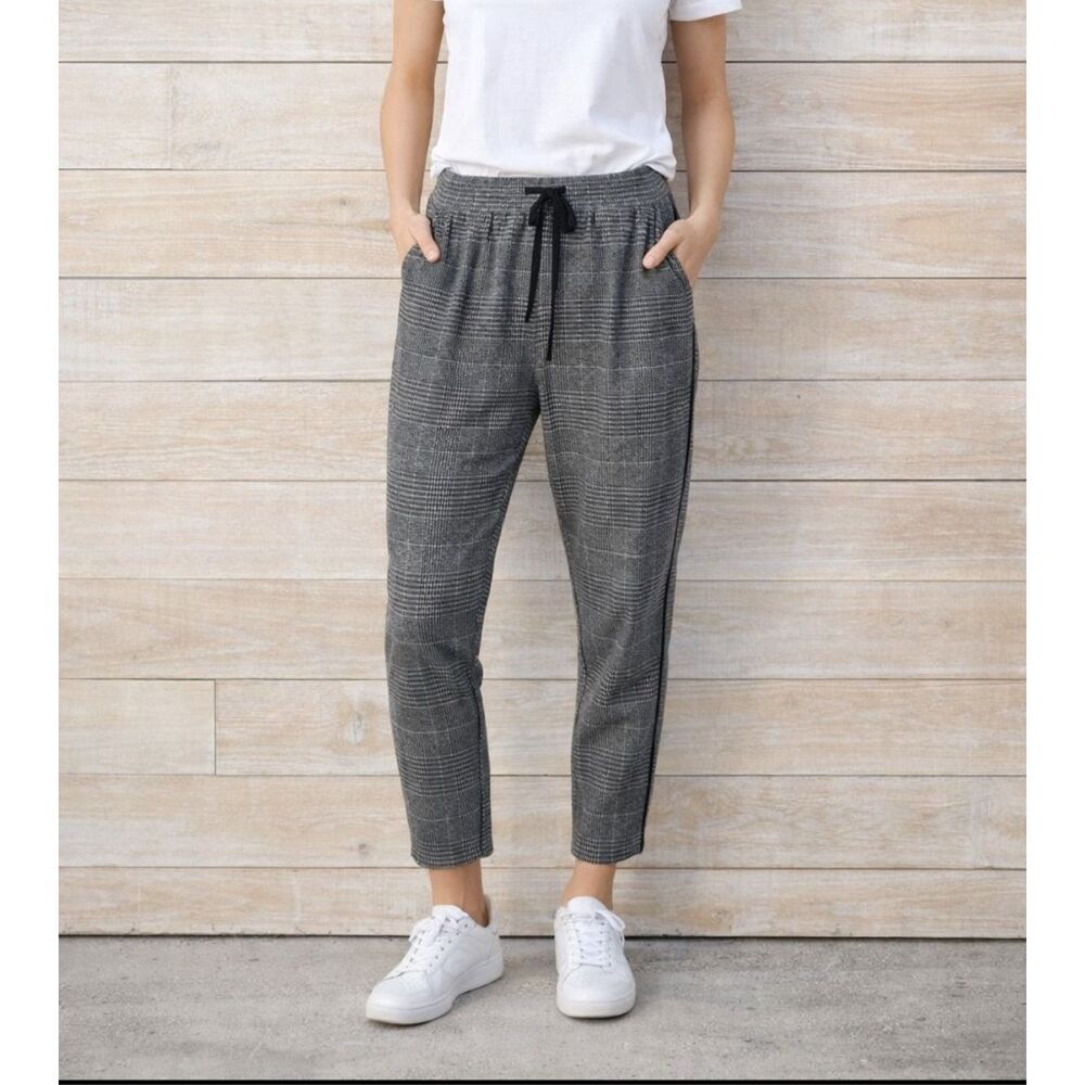 Mystree Flannel Plaid Tapered Pull On Menswear Pants Size S